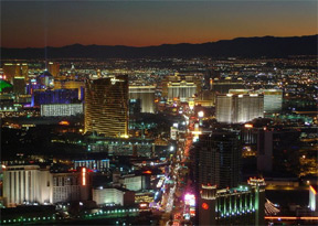 Las Vegas night skyline.