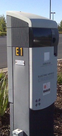 Electric vehicle charger at Intel's Folsom, Calif., campus.
