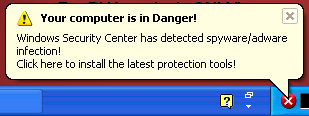 Fake Windows Security Center alert 