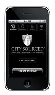 iPhone with CitySourced/San Jose 311 image/Photo courtesy of CitySourced