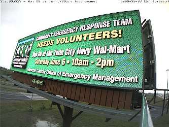 An example of a message displayed on a digital billboard in Jefferson County, Texas.