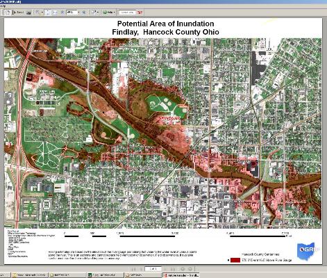 ohio findlay map flooding county hancock lidar survey uses aerial state occur shows parts where city other