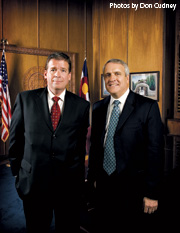 Colorado CIO Mike Locatis (left) and Gov. Bill Ritter