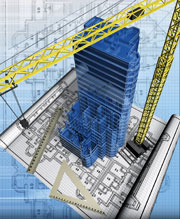 Building with blueprint and crane/Illustration by iStockphoto.com/Yacobchuk